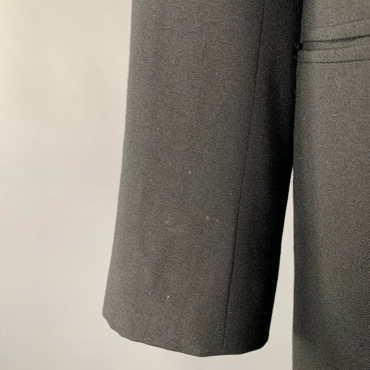 BRIONI Size 46 Black Wool Double Breasted Tuxedo