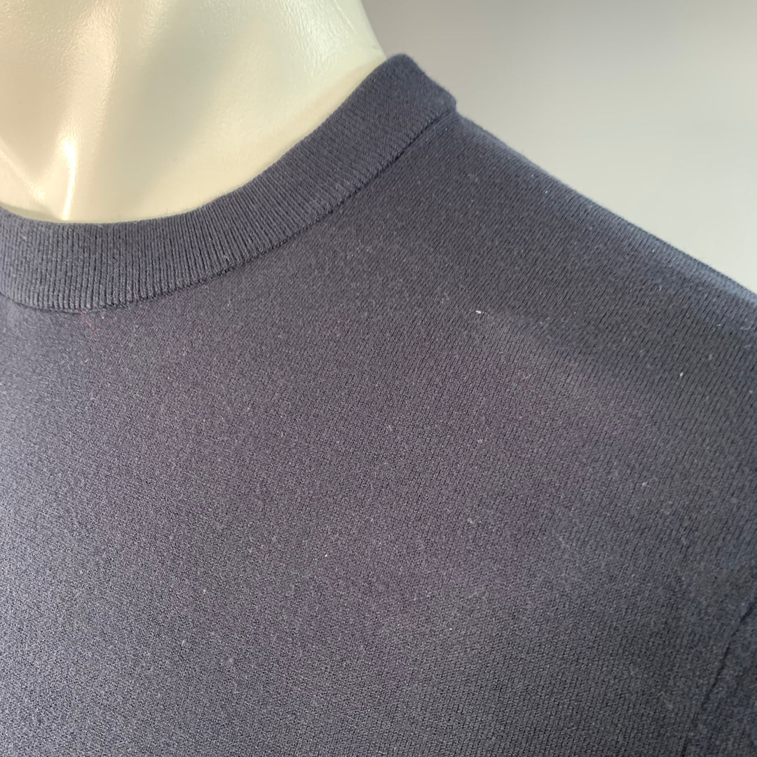 THEORY Size S Navy Viscose Blend Slim Fit Short Sleeve T-shirt