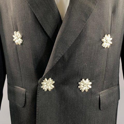 SIMONE ROCHA Chest Size S Grey Charcoal Wool Polyamide Peak Lapel Sport Coat