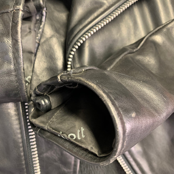 PERFECTO by  SCHOTT Vintage Size 46 125 Black Leather Motorcycle Jacket