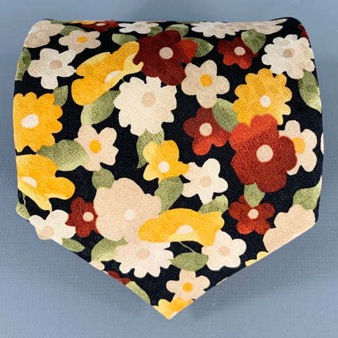 K SAN FRANCISCO Multi Color Floral Silk Tie