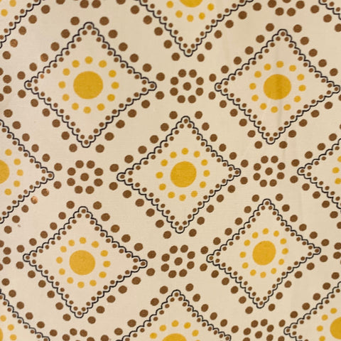 JOHN VARVATOS Size L Yellow Brown Abstract Dots Print Cotton Long Sleeve Shirt