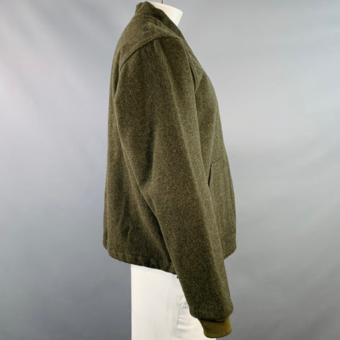 FILSON Size L Forest Green Wool Blend Zip Up Bomber Jacket