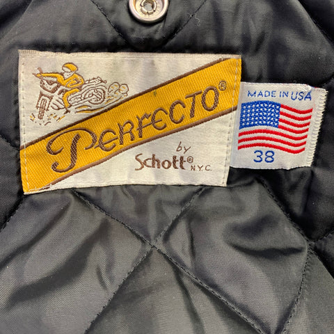 PERFECTO Size 38 Black Leather Motorcycle Jacket