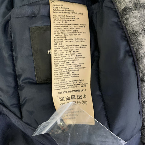 SCOTCH AND SODA Chest Size S Grey Black Gingham Wool Blend Overcoat