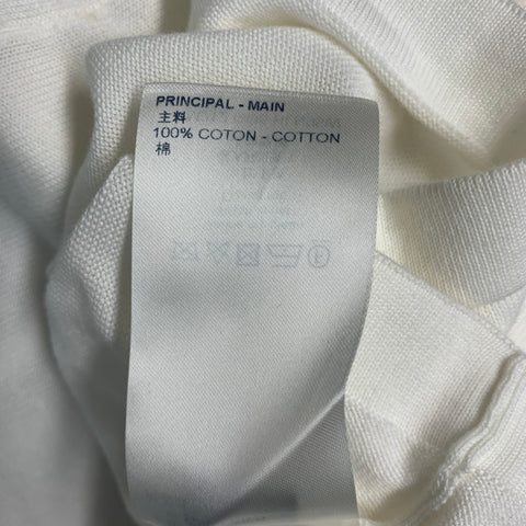 LOUIS VUITTON Size L FW21 -End Goal- White Black Cotton LV Crew Neck T-shirt