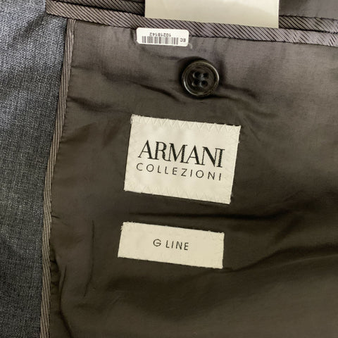 ARMANI COLLEZIONI Chest Size 48 Grey Heather Wool Notch Lapel Sport Coat