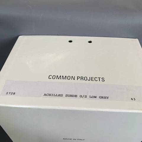 COMMON PROJECTS Size 10 Grey Tan 1728 43 7543 Leather Low Top Lace Up Shoes