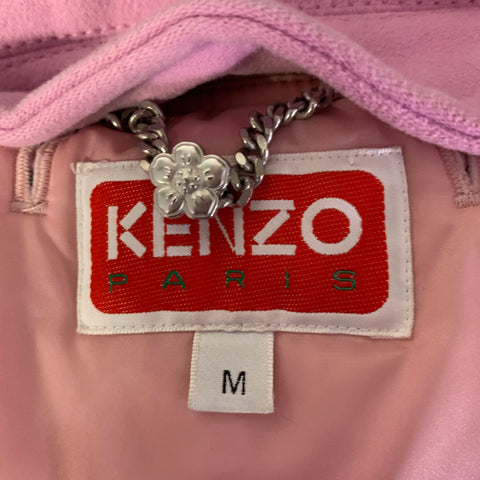 KENZO Size M Light Pink Polyamide Bomber Jacket