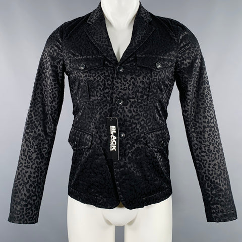 COMME des GARCONS 2014 Size S Black Jacquard Cotton Blend Jacket