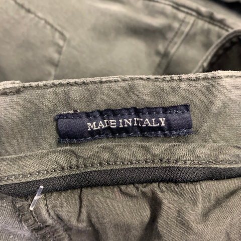 J.W. BRINE Size 34 Green Wash Cotton Blend Cargo Pockets Zip Fly Casual Pants
