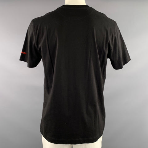 BIKKEMBERGS Size XXL Black Blue & Red Graphic Heavy weight T shirt