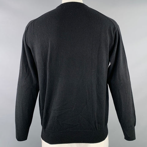 ALAN PAINE Vintage Size XL Black Cashmere Crew Neck Pullover