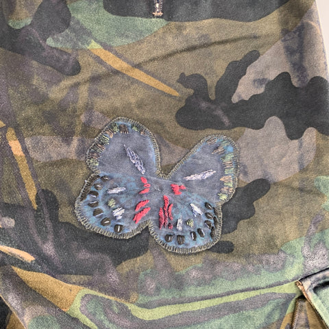 VALENTINO Size 30 Green Brown Camo Cotton Cargo Casual Pants