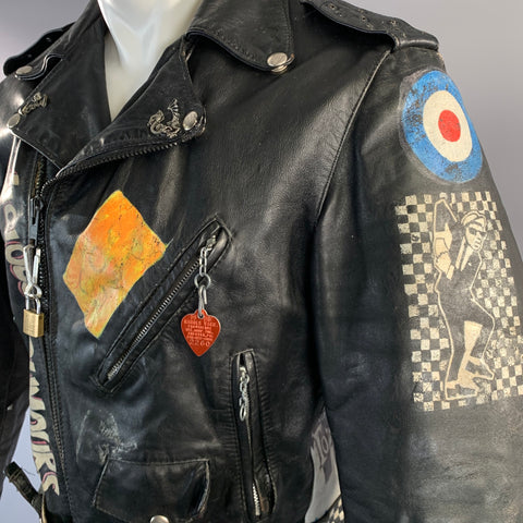 ENFANTS RICHES DEPRIMES ERD Size M Black Studded Leather Punk Biker Jacket