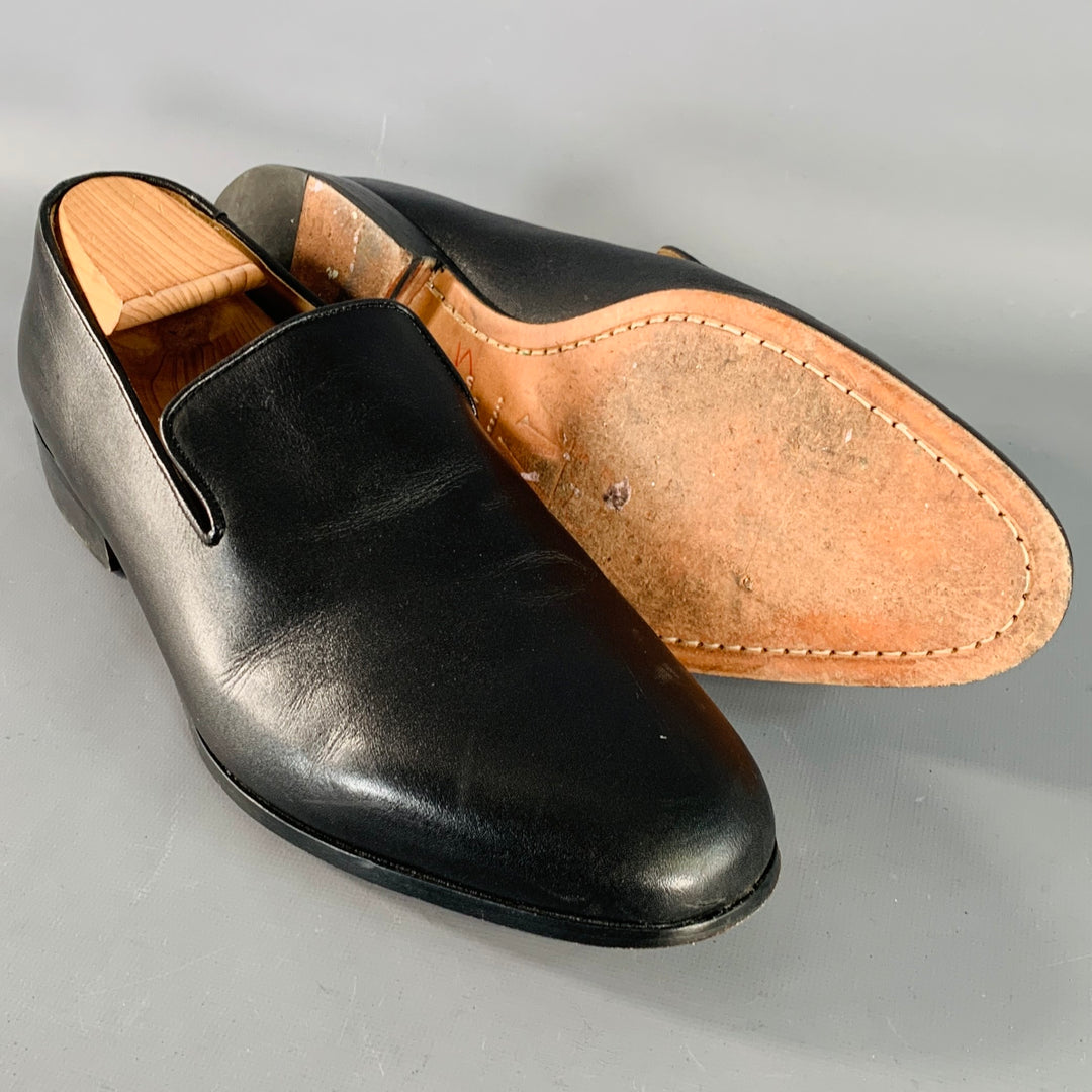 3DM LIFESTYLE Size 11 Venetian Black Calfskin Leather Slip On Loafers