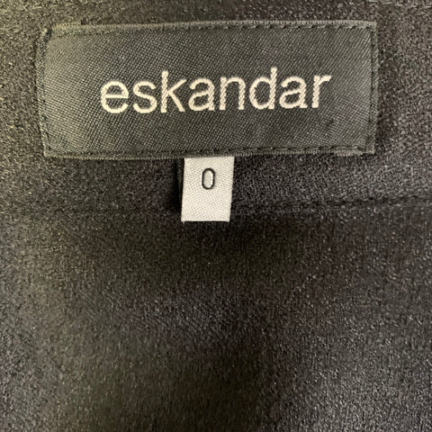 ESKANDAR Size 0 Black Wool Blend Long Dress