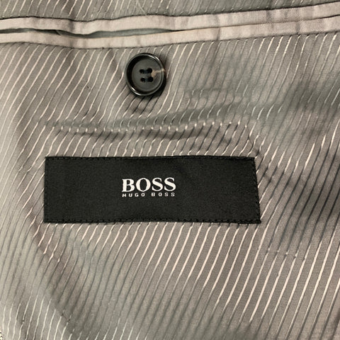 HUGO BOSS Talla 44 Abrigo deportivo de lana virgen Glenplaid blanco negro