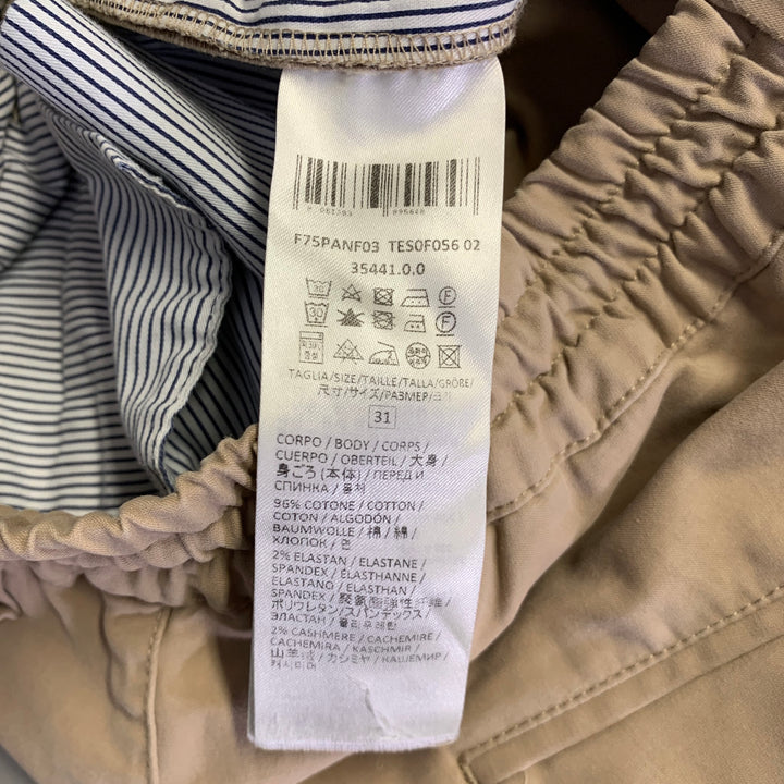 ELEVENTY Size 31 Khaki Cotton Blend Straight Casual Pants