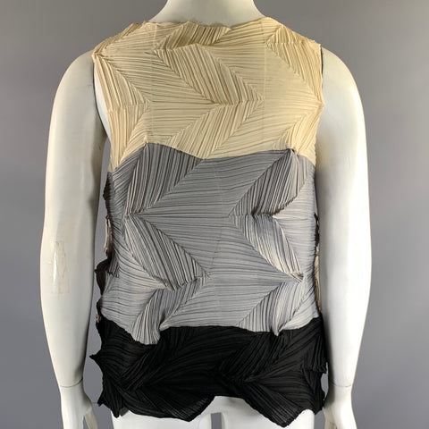 VANITE COUTURE Size One Size Cream Black Grey Polyester Spandex Casual Top