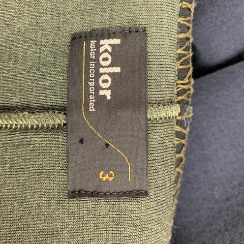 KOLOR Size L Navy Green Contrast Stitch Wool Nylon Sport Coat