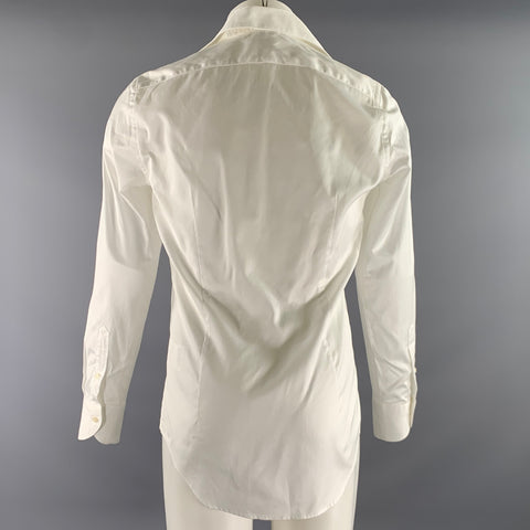 SUIT SUPPLY Size S White Solid Cotton Button Down Long Sleeve Shirt