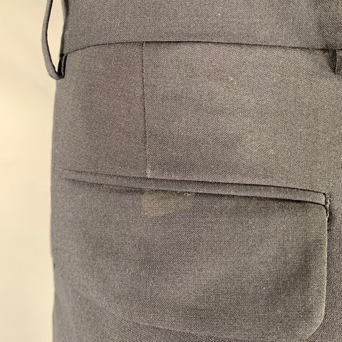 SANDRO Size 32 Navy Wool Blend Flat Front Dress Pants