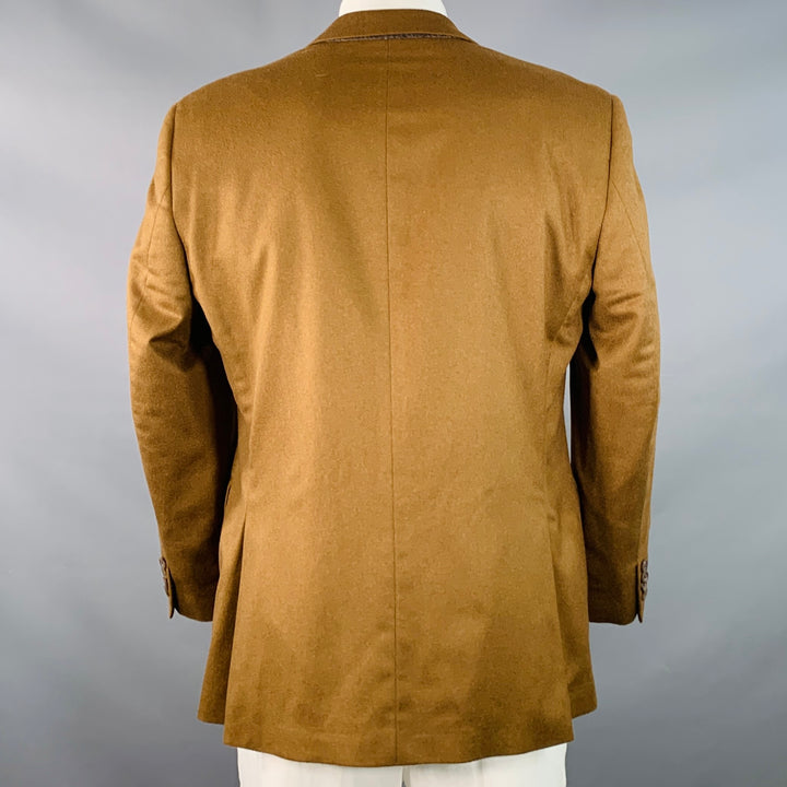 JACK VICTOR Size 42 Regular Brown Cashmere Notch Lapel Sport Coat