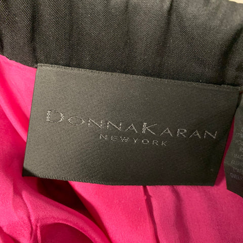 DONNA KARAN Size 6 Black Pink Wool Blend Coat