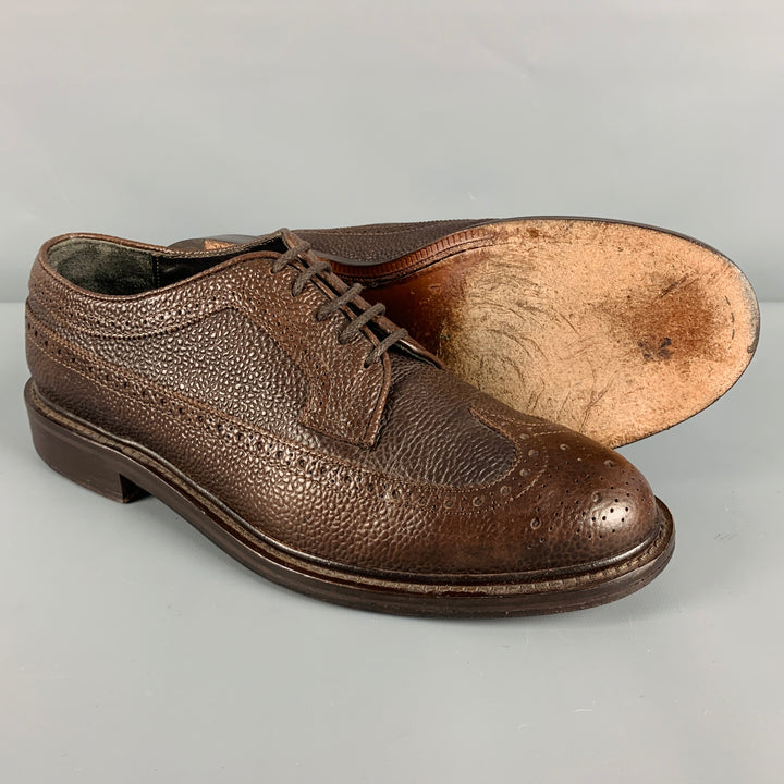 SUIT SUPPLY Size 9 Brown Perforated Wingtip Lace Up Shoes