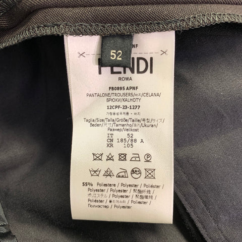 FENDI Size 36 Brown Polyester Virgin Wool Blend Pleated Elastic Waistband Dress Pants