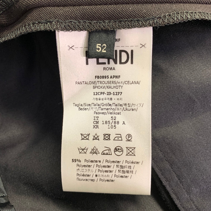 FENDI Size 36 Brown Polyester Virgin Wool Blend Pleated Elastic Waistband Dress Pants