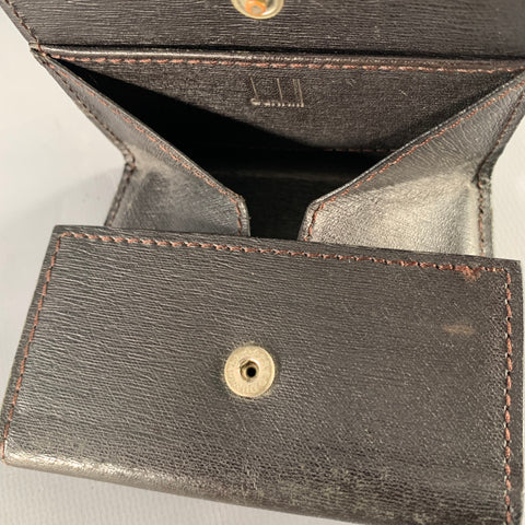 DUNHILL Brown Silver Textured Leather Wallet