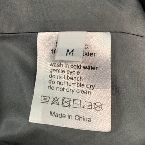 VINTAGE Size M Grey Polyester Windbreaker Coat