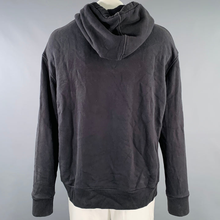 GUCCI Size XL Guccify Wolf Black Red White Applique Cotton Hooded Sweatshirt