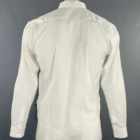 COMME des GARCONS SHIRT Taille L Blanc Or Chemise à Manches Longues en Coton Tissus Mixtes