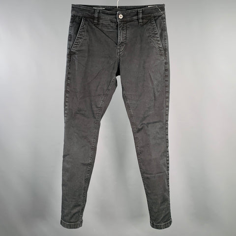 G-STAR Size 31 Skinny Chino Black Twill Cotton Blend Zip Fly Jeans