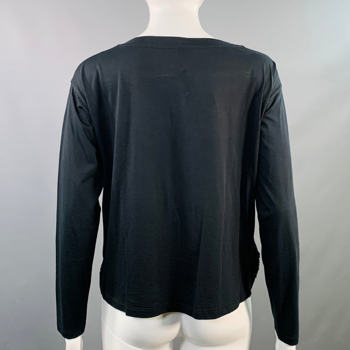 LOUIS VUITTON x STEPHEN SPROUSE Size XS Black Cotton Blend Graffiti Sequined Casual Top