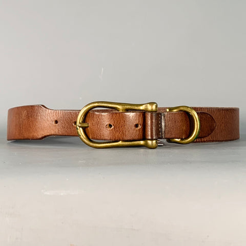 BILLS KHAKIS Size 32 Brown Gold Leather Belt