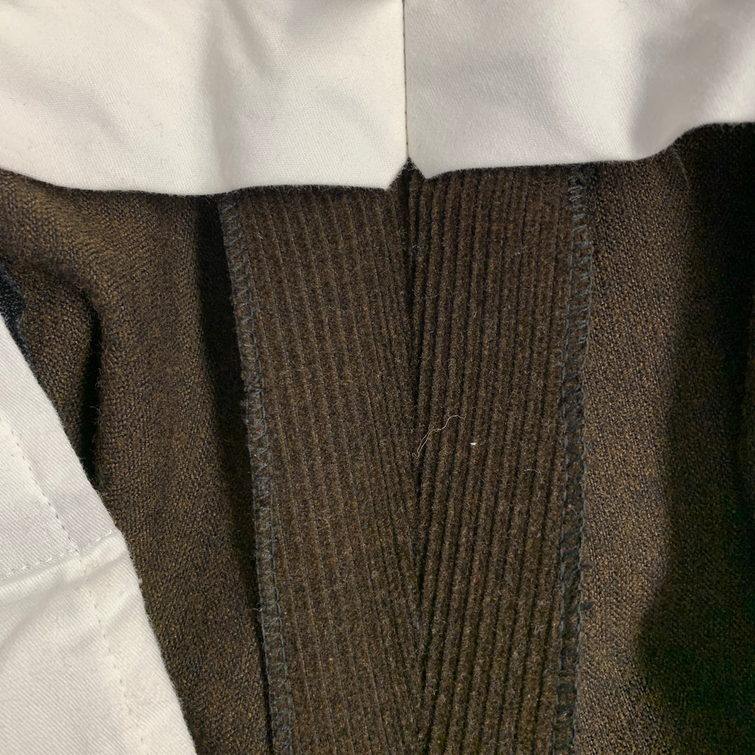 SAMUELSOHN Size 36 Brown Corduroy Merino Wool Pleated Zip Fly Casual Pants