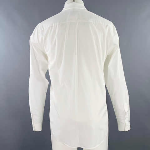 SANDRO Size M White Cotton Hidden Buttons Long Sleeve Shirt