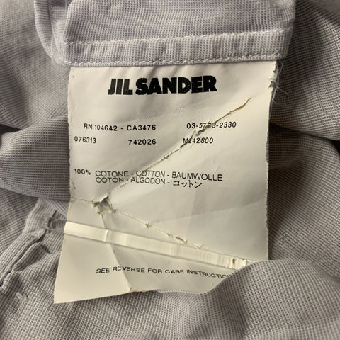 JIL SANDER Size M Grey Cotton Button Up Long Sleeve Shirt