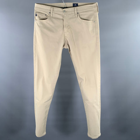 ADRIANO GOLDSCHMIED Size 34 Cream Contrast Stitch Cotton Blend Casual Pants
