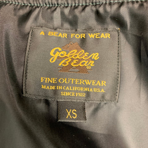 GOLDEN BEAR Size XS Green Black Satin Bomber Jacket