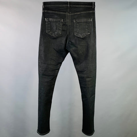 DRKSHDW Size 31 Black Contrast Stitch Cotton Blend Tapered Jeans