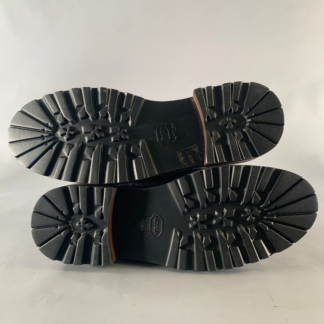 MONTELLIANA Size 12 Grey Black Tweed Wool Ankle Boots