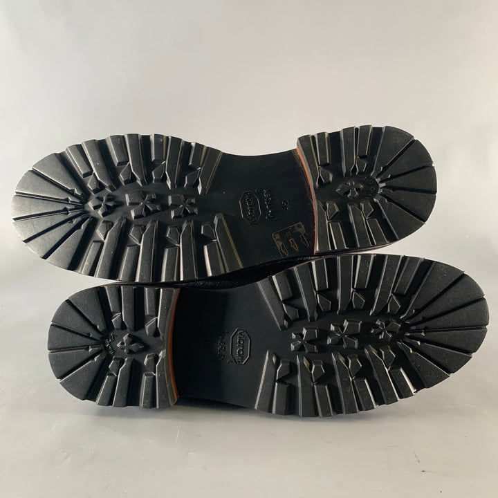 MONTELLIANA Size 12 Grey Black Tweed Wool Ankle Boots