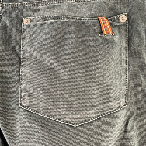 NOTIFY Size 32 Grey Twill Cotton Blend Straight Five Pockets Jeans