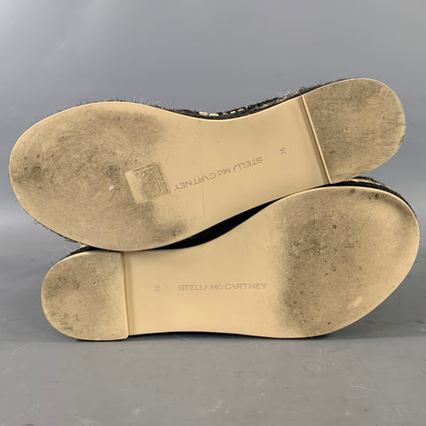 STELLA McCARTNEY Size 6 Black Tan Cotton Espadrille Sandals