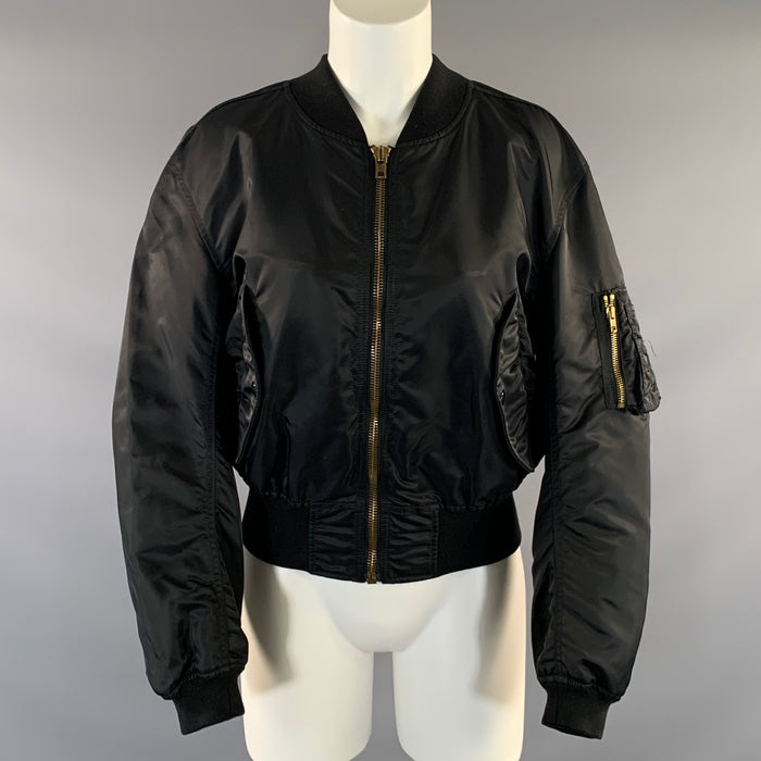 VETEMENTS Size S Black Polyamide Bomber Jacket